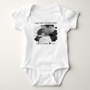 Our First Fathers Day New Dad And Baby Photo Bodysuit