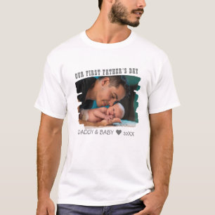Our First Fathers Day New Dad And Baby Photo  T-Shirt