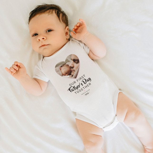 Our First Father's Day Photo Girl Baby Bodysuit (Creator Uploaded)