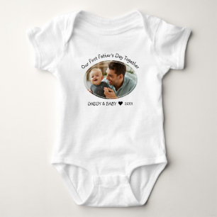 Our First Fathers Day Together Dad Baby Photo   Bodysuit