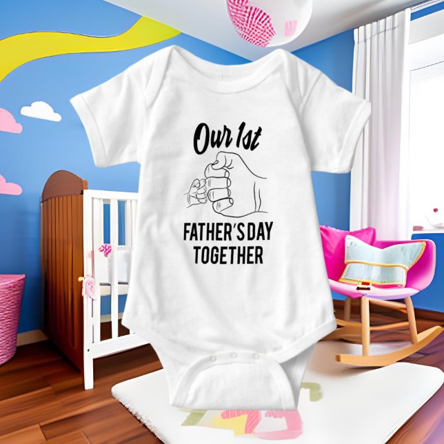 Our First Father's Day word art Baby Bodysuit (Creator Uploaded)