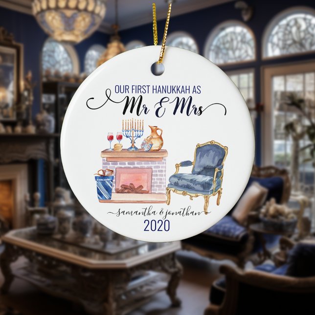 Our First Hanukkah Married Mr Mrs Home Ceramic Or Ceramic Ornament (Creator Uploaded)