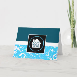 our first home (blue damask) card