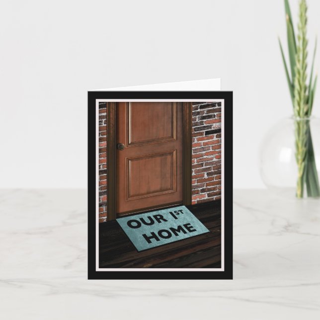 our first home door mat card (Front)