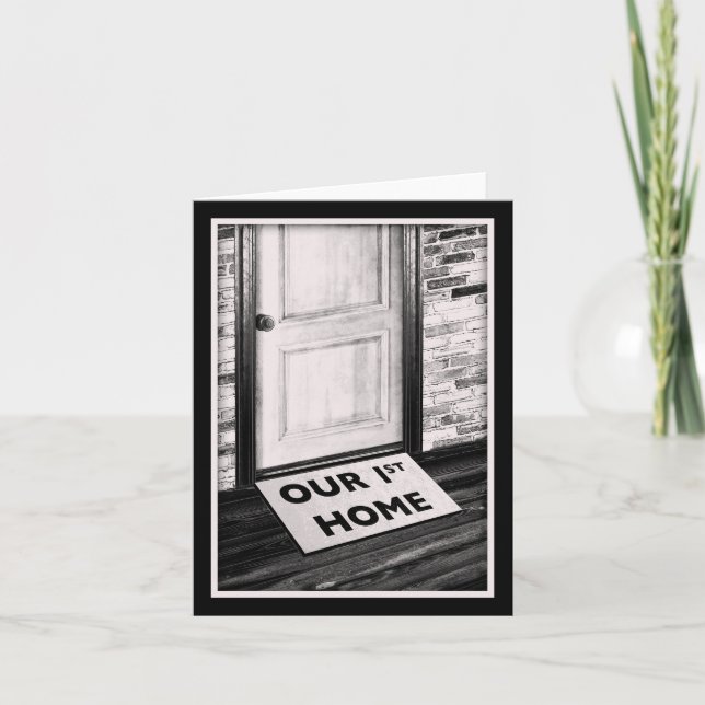 our first home door mat photograph card (Front)