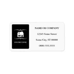 our first home (mod black and white) label