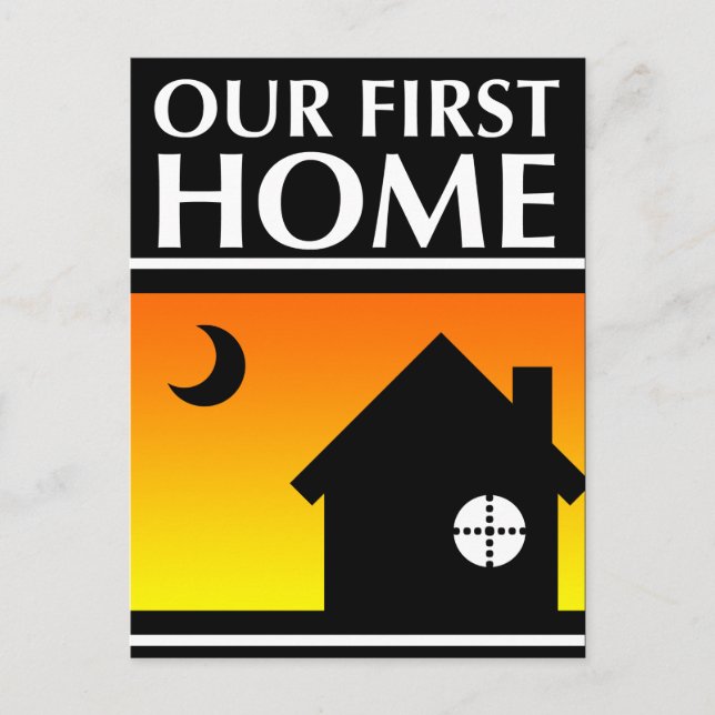 our first home (mod sunrise) postcard (Front)