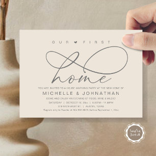 Our first home, Modern Housewarming party Invitation