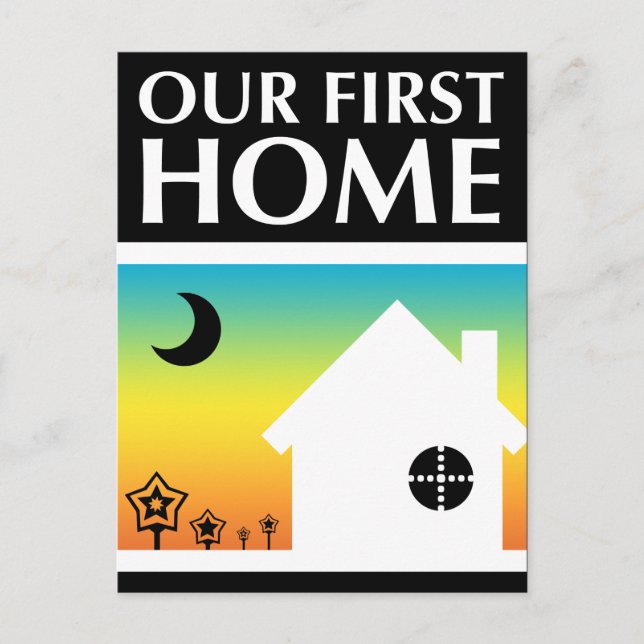our first home (rainbow sunset) postcard (Front)