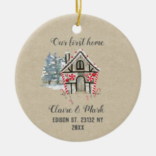 Our first home rustic kraft Christmas ornament