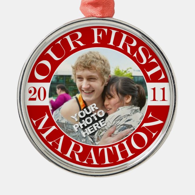 Our First Marathon - 2011 Metal Tree Decoration (Front)