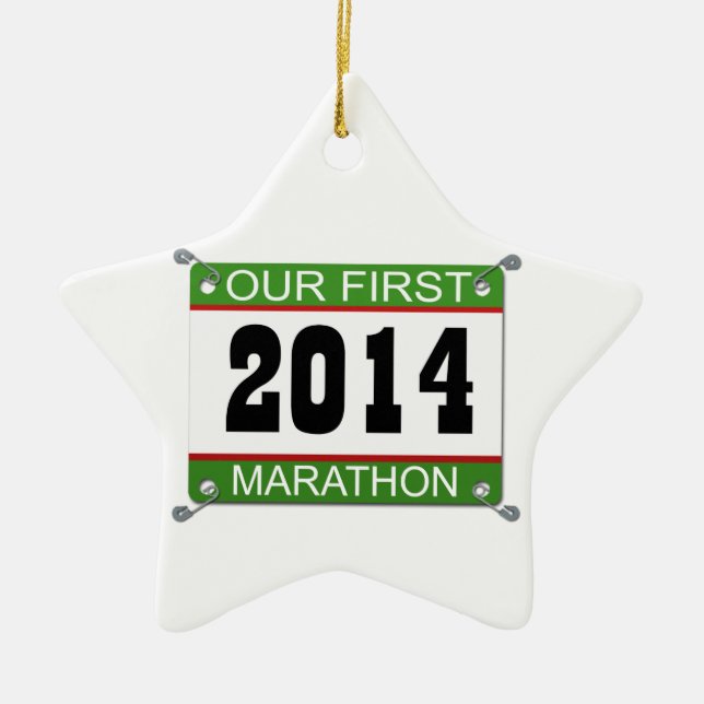 Our First Marathon Ornament - 2014 (Front)