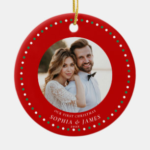 Our First Married Christmas Red Ornament