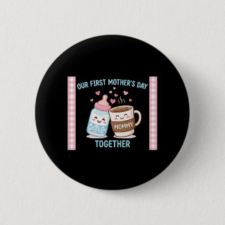 Our First Mother’s Day Together New Mom Mommy Funn 6 Cm Round Badge