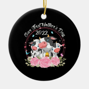 Our First Mother's Day 2022 Matching Cow Ceramic Ornament