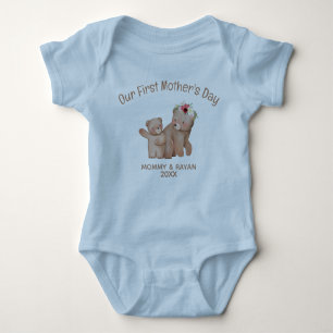 Our First Mother's Day, Baby Bear custom name Baby Baby Bodysuit