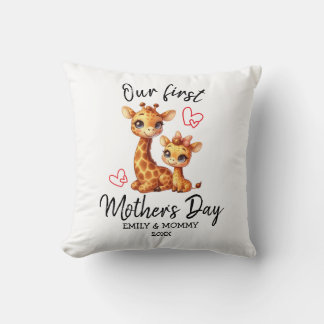 OUR FIRST MOTHER'S DAY BABY&MAMA GIRAFFE CUSHION