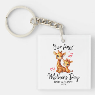 OUR FIRST MOTHER'S DAY BABY&MAMA GIRAFFE KEY RING
