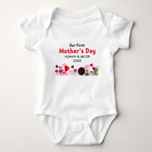 Our First Mother's Day Custom Name Baby T-Shirt Bodysuit
