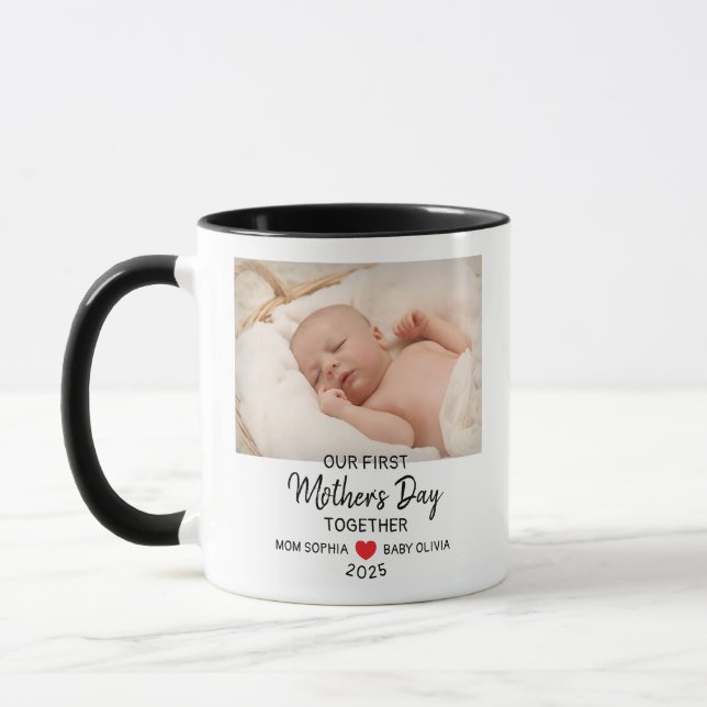Our First Mother's Day Custom Photo Mug (Left)