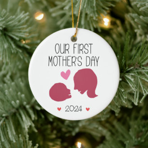 Our First Mothers Day First Time Mum Personalised  Ceramic Ornament