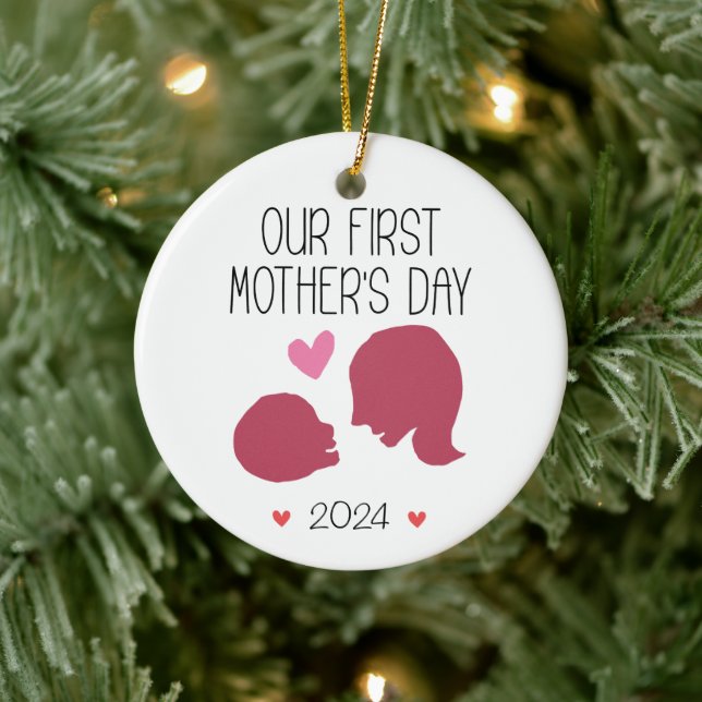Our First Mothers Day First Time Mum Personalised  Ceramic Ornament (Tree)