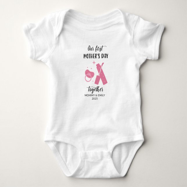 Our first mothers day matching new mum and  baby bodysuit (Front)