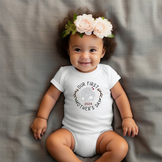 Our First Mother's Day Matching White Baby Bodysuit (Creator Uploaded)