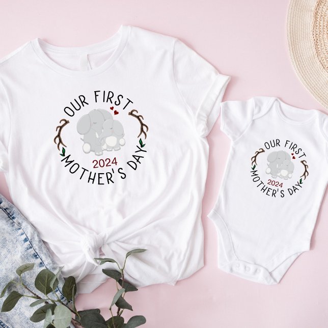 Our First Mother's Day Matching White T-Shirt (Creator Uploaded)