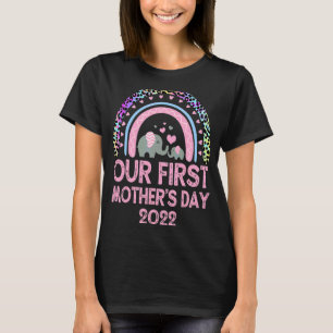 Our First Mother's Day Mum Mama Cute Rainbow Eleph T-Shirt