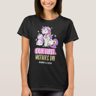 Our First Mother's Day Unicorn Custom Name T-Shirt