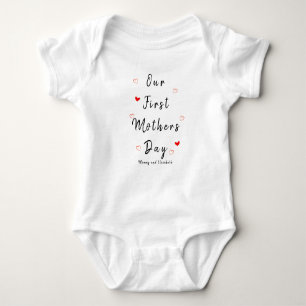 Our first mother's day with hearth and Custom text Baby Bodysuit