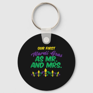Our First Mr Mrs Mardi Gras New Orleans Engaged Me Key Ring