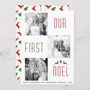 Our First Noel first Christmas deer photo card