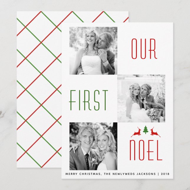 Our First Noel first Christmas simple photo card (Front/Back)