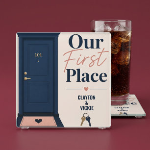  Our First Place New Home Personalised Glass Coaster
