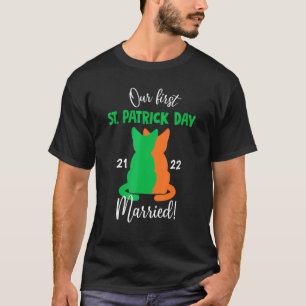Our First St Patrick's Day Married Matching Cat Pa T-Shirt