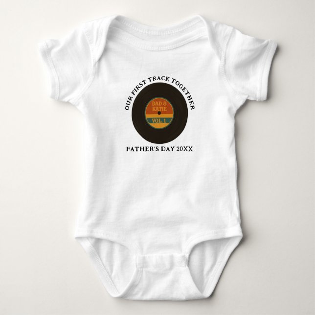OUR FIRST TRACK TOGETHER FATHER'S DAY-Shirt Baby Bodysuit (Front)