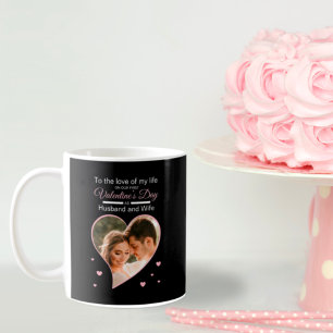 Our First Valentine’s as Husband & Wife Photo Pink Coffee Mug