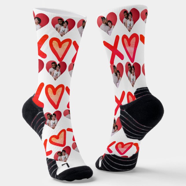 Our First Valentine's Day as Mr and Mrs Photo Socks (Angled)
