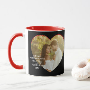 Our First Valentines Day as Mr & Mrs Heart Photo Mug