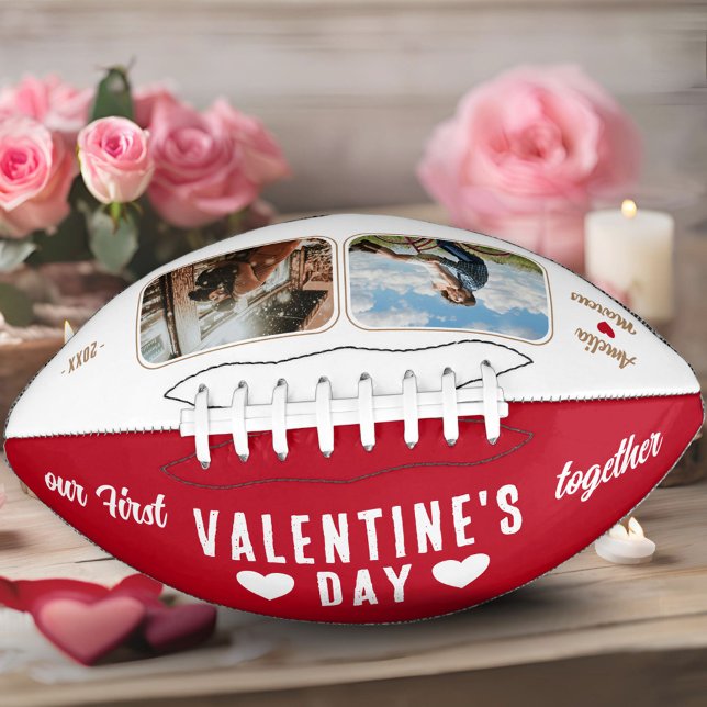 Our First Valentine's Day Together 2 Photos Red  Football (Creator Uploaded)