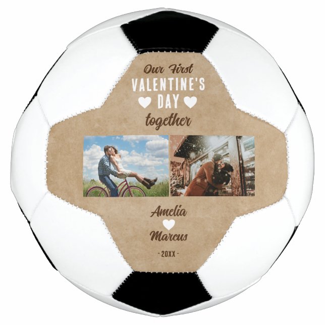 Our First Valentine's Day Together 2 Photos  Soccer Ball (Front)