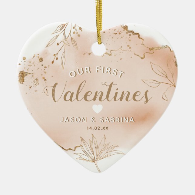 Our first Valentines Gift | Personalised Photo Ceramic Ornament (Front)