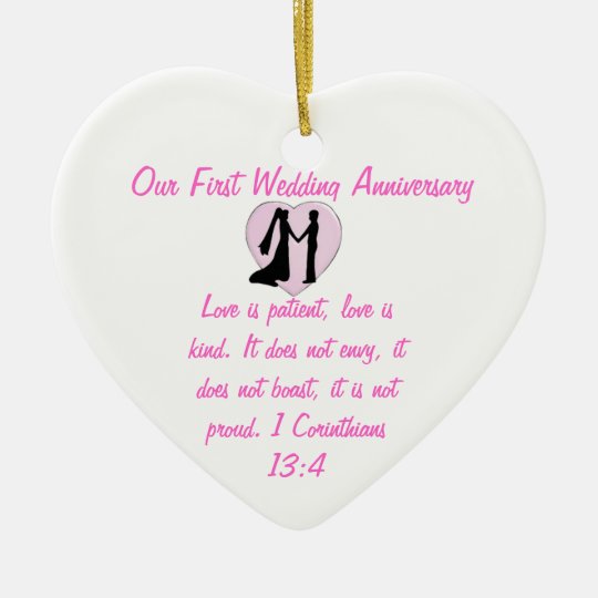 first wedding anniversary ornaments