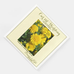 Our First Wedding Anniversary Yellow Carnation Napkin