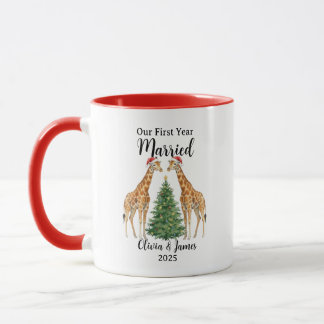 Our First Year Married Goose Custom Christmas Mug