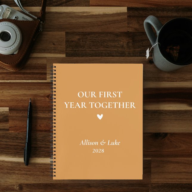 Our First Year Together, Engagement Journal Gift (our first year together journal, wedding gift notebook, anniversary notebook for girlfriend,)