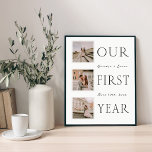 Our First Year Wedding Photo Poster<br><div class="desc">Celebrate your first year of marriage with a timeless wedding photo poster designed for framing. This elegant and minimalist layout highlights your favourite photo alongside meaningful details, creating a beautiful keepsake to commemorate your first anniversary. Perfect as a sentimental gift or personal decor, this print captures the joy of your...</div>