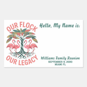 Our Flock Our Legacy Custom Family Reunion Rectangular Sticker
